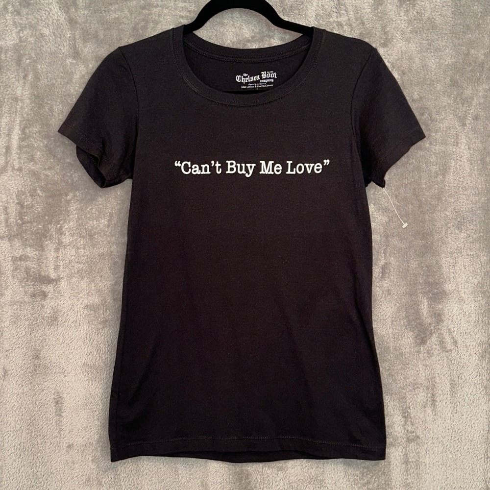 Chelsea Boot Co Beatles Cant Buy Me Love Tee‎ Womens S Black Lennon McCartney